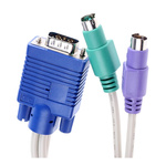RS PRO Female PS/2 x 2; VGA to Male PS/2 x 2; VGA KVM Cable