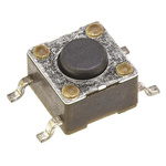 Black Button Tactile Switch, Single Pole Single Throw (SPST) 50 mA @ 12 V ac 0.7mm Surface Mount