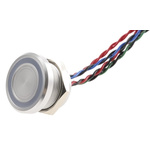 Illuminated Wire Lead Piezo Switch, , IP68, 200 mA@ 24 V dc, Single Pole Single Throw (SPST), -40 → +75°C