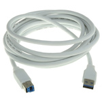 RS PRO USB 3.0 Cable, Male USB A to Male USB B Cable, 3m