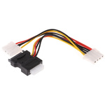 Roline Female SATA Power to Male 4 Pin Molex x 3 Cable, 200mm