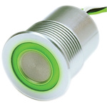 Illuminated Natural Aluminium Flexible Wire Piezo Switch, , IP67, IP69K, 100 mA, Free Polarity, -40 → +85°C