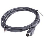 2m 3-Way Male Moulded Plug to Free End Black DIN Cable Assembly