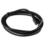 2m 6-Way Male Moulded Plug to Free End Black DIN Cable Assembly