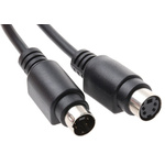 2m 4-Way Male Moulded Plug to 4-Way Female Moulded Plug Black DIN Cable Assembly