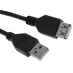 RS PRO USB 2.0 Cable, Male USB A to Female USB A Cable, 5m