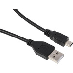 RS PRO USB 2.0 Cable, Male USB A to Male Mini USB B Cable, 500mm