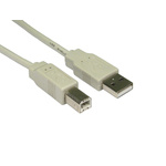 RS PRO USB 2.0 Cable, Male USB A to Male USB B Cable, 1.8m