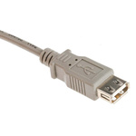 RS PRO USB 2.0 Cable, Male USB A to Female USB A Cable, 1m