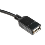 RS PRO USB 2.0 Cable, Male USB B to Female USB A Cable, 150mm