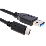 RS PRO USB 3.0 Cable, Male USB C to Male USB A Cable, 1m