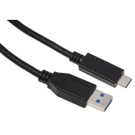 RS PRO USB 3.0, USB 3.1 Cable, Male USB A to Male USB C Cable, 2m