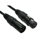 RS PRO XLR Cable Assembly 15m Black Male to Female