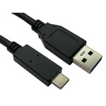 RS PRO USB 3.1 Cable, Male USB C to Male USB A Cable, 500mm
