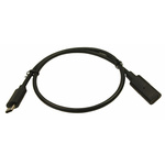 RS PRO USB 3.1 Cable, Male USB C to Female USB C USB Extension Cable, 500mm