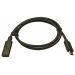 RS PRO USB 3.1 Cable, Male USB C to Female USB C USB Extension Cable, 750mm