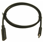 RS PRO USB 3.1 Cable, Male USB C to Female USB C USB Extension Cable, 1m