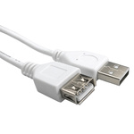 RS PRO USB 2.0 Cable, Male USB A to Female USB A Cable, 250mm