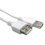 RS PRO USB 2.0 Cable, Male USB A to Female USB A Cable, 120mm