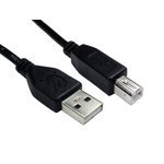 RS PRO USB 2.0 Cable, Male USB A to Male USB B Cable, 1m