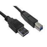 RS PRO USB 3.0 Cable, Male USB A to Male USB B Cable, 2m