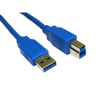 RS PRO USB 3.0 Cable, Male USB A to Male USB B Cable, 2m