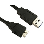 RS PRO USB 3.0 Cable, Male USB A to Male Micro USB B Cable, 2m