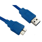 RS PRO USB 3.0 Cable, Male USB A to Male Micro USB B Cable, 2m