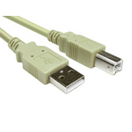 RS PRO USB 2.0 Cable, Male USB A to Male USB B Cable, 1m