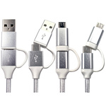 RS PRO USB 2.0 Cable, Male USB A, USB C to Male Cable, 1m