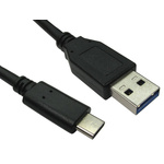 RS PRO USB 3.1 Cable, Male USB C to Male USB A Cable, 1m