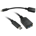 RS PRO USB 3.0, USB 3.1 Adapter, Male USB C to Female USB A USB Adapter, 500mm