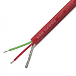Van Damme 100m Screened Red Microphone Cable, 250 V, 4.85mm od , 0.22 mm² CSA