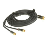 RS PRO 3m RCA Cable Male Phono to Male Phono Black
