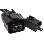 Molex USB 2.0 Cable, Female USB A to Male Mini USB B Cable, 500mm