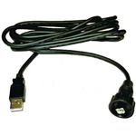 Amphenol USB 2.0 Cable, Male USB B to Female USB A Cable, 2m