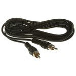 RS PRO 3m RCA Cable Male RCA to Male RCA Black