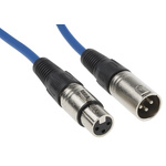 RS PRO XLR Cable Assembly 10m Blue Female XLR to Male XLR