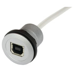 HARTING USB 2.0 Cable, Male USB B to Female USB B USB Extension Cable, 1.5m