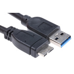 Roline USB 3.0 Cable, Male USB A to Male Micro USB B Cable, 2m