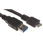 Roline USB 3.0 Cable, Male USB A to Male Micro USB B Cable, 2m
