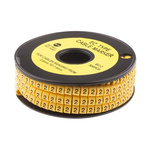 RS PRO Slide On Cable Marker, Pre-printed "2" ,Black on Yellow ,3.6 → 7.4mm Dia. Range