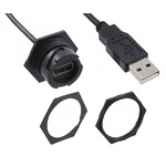 Molex USB 2.0 Cable, Male USB A to Female USB A USB Extension Cable, 150mm