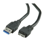 Roline USB 3.0 Cable, Male USB A to Male Micro USB B Cable, 150mm
