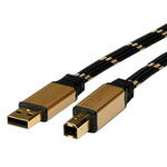 Roline USB 2.0 Cable, Male USB A to Male USB B Cable, 4.5m