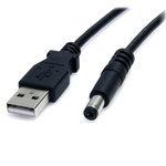 StarTech.com USB 2.0 Cable, Male USB A to Male 2.1mm DC Power Cable, 0.9m