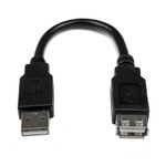 StarTech.com USB 2.0 Cable, Male USB A to Female USB A USB Extension Cable, 15cm