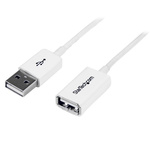 StarTech.com USB 2.0 Cable, Male USB A to Female USB A USB Extension Cable, 1m