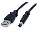 StarTech.com USB 2.0 Cable, Male USB A to Male 2.1mm DC Power Cable, 2m