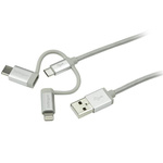 StarTech.com USB 2.0 Cable, Male USB A to Male Lightning, USB B, USB C  Cable, 1m